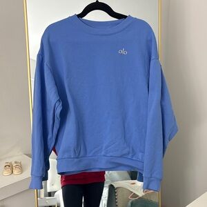 ALO Yoga Women's Sky Blue Crew Neck Sweater